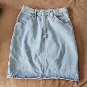 Vintage Rifle Super Stone Washed Denim Skirt High Rise 80s 90s Italy - Size 28